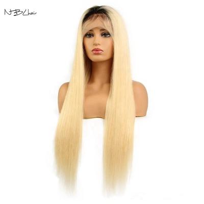 China Straight Raw Straight 180% Density Virgin Blonde 1B 613 Lace Front Wig Pre Pluck Lace Closure Hair Transparent Wigs For Women for sale