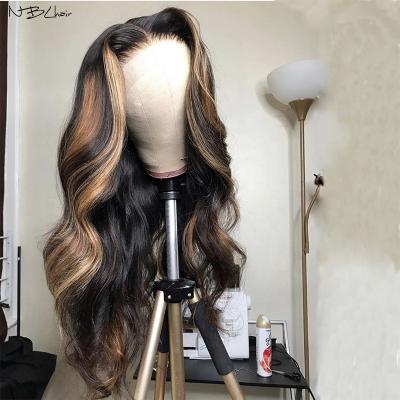 China Hot Selling Ombre Body Wave Glueless Accent Color U Part V Shape Hair Wig Remy Human Hair Curly Body Lace Wigs for sale