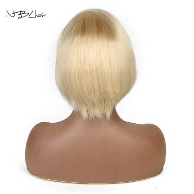 China Pre-cut Sheer Lace Frontal Bob Wigs, Silky Straight Full Wave Glueless HD Short Deep Blonde Water Blonde 613 Colored Wig Free Sample for sale