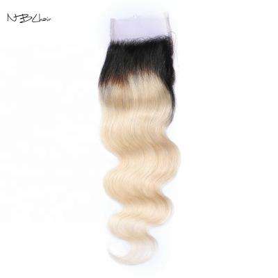 China Huge Wave 150% Density 4x4 5x5 613 Color Blonde Hair Body Wave Brazilian Silk Closure Headband Lace Core Body Wave for sale