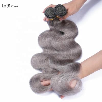 China Body Wave Dropshipping Hair Extensions Bundles Ombre Remy Malaysian Human Hair Weft Gray Silver Fashion Colored Hair Supplies Ombre Bundles for sale