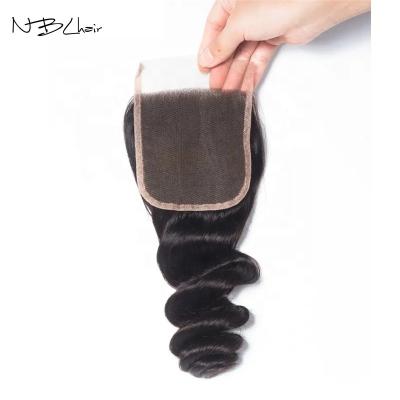 China Free Sample Cheap NBL Hair 4x4 Wave Closure Lace Closure Loose Virgin Brazilian Raw Deep Wave Hair Closures Free Sample for sale