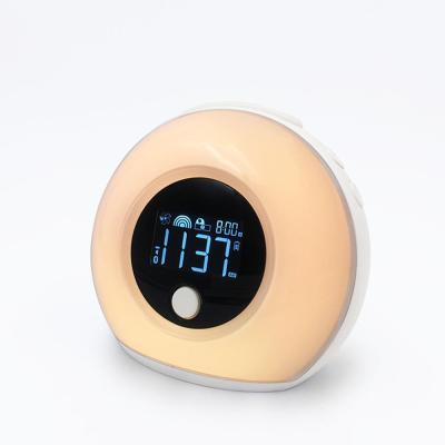 China Radio Wake Up Light Alarm Clock With Colorful Sunrise Simulation And Sunset Night Fading Light for sale