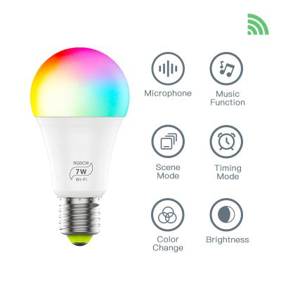 China Desk 7W 550ml WIFI Smart LED Light Bulb App Control Music Bulb RGB Color Changing Smart LED Light Bulb for sale