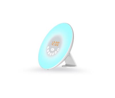 China Modern Progressive LED Sunrise Sunset FM Radio Alarm Clock Wake Up Light for sale