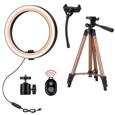 China Brightness Adjustable Led Selfie Ring Light With Tripod Stand for sale