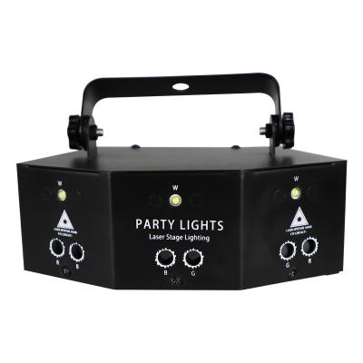 China Single Beam Moving Laser Club DJ Party Speaker Usb Disco Led Stage Lights Mini 9 Eyes Laser Strobe Light for sale