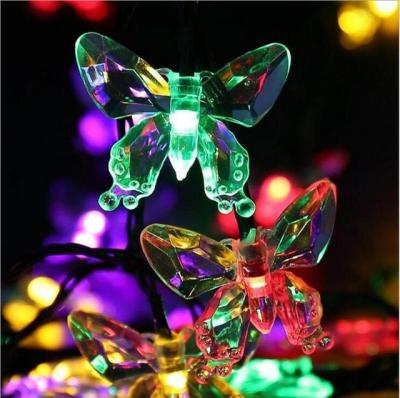 China Garden 20/30/50 Led Bee Butterfly Shaped Garden Tree Grass Brushes Outdoor Christmas Party Ip65 Waterproof Patio Solar Led String Light for sale