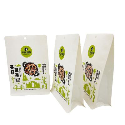 중국 Wholesale Flat Bottom Bag Nut Zipper Food Grade Kraft Paper Food Packaging Moisture Proof Printing Bag 판매용