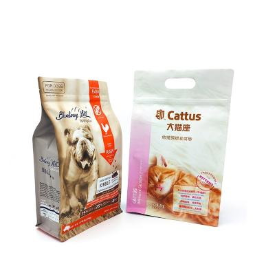 China Custom Plastic Food Packaging Zipper Pouch Cat Dog Food Bag Flat Bottom Pet Food Bag Moisture Proof for sale