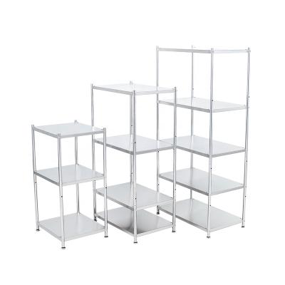 China Eco-friendly Metal Multi-Layer Household Goods Household Kitchen Rack Storage Folding Adjustable Shelf for sale