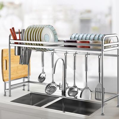 China Standable Buffet Stainless Steel Dish Bowl Dish Rack Double Tiered Dish Rack for sale