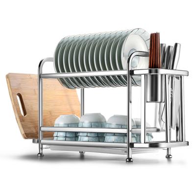 China Practical and Fashionable Dish Rack Fashion Design Stainless Steel Storage Shelf Kitchen Organizer for sale