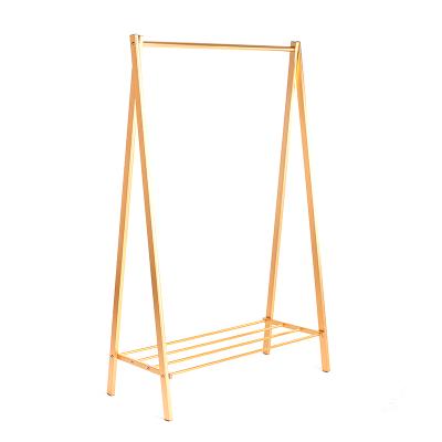 China Modern Standing Open Mobile Metal Garment Drying Rack Foldable Cloth Hanger Steel for sale