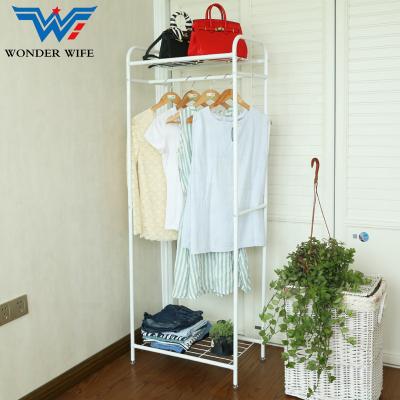 China WWA005 Sustainable Balcony 2 Tier Non-Slip Metal Clothes Drying Rack Hanging Clothes Drying Rack for sale