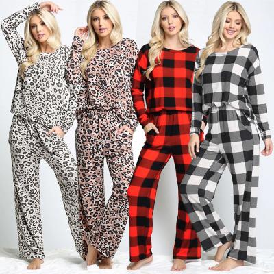 China Breathable Plus Size Knitted Full Length Christmas Pajamas Sets For Women for sale