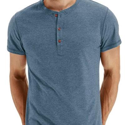 China Fashion Anti-pilling Men's Casual Front Placket Basic Long /Short Sleeve Henley T-Shirts for sale