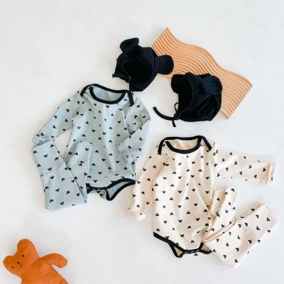 China 2021 New Baby Anti-wrinkle Cotton Overalls Boys And Girls Popular Children's Wear Clothes+leggings+hat 3pce for sale