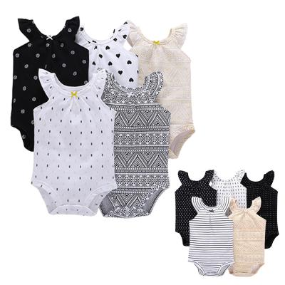 China New 100% Cotton Baby Children's Summer Shorts Sleeves Girl's Clothing Five Piece Set for sale