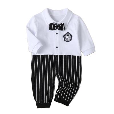 China Gentleman Overalls Bow Tie Available Decor Newborn Baby Boy Rompers For Fall for sale