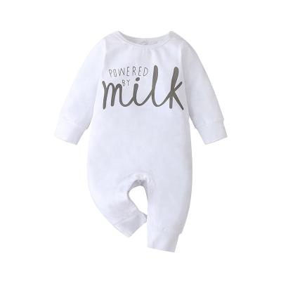 China Factory Price Wholesale Cute Soft Hot Sale Long Sleeve White Jumpsuit For Newborn Baby for sale