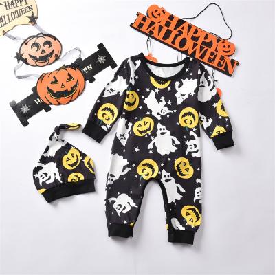 China Halloween cotton clothes newborn baby jumpsuit boy girls outfits long sleeve romper 2pcs outfits kids clothing set for sale