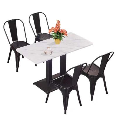 China Cooling Cheap Price Single Garden Restaurant Outdoor Stackable Metal Dining Chair And Table for sale