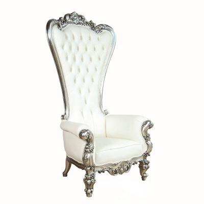 China BackLuxury Tops Contemporary Event Furniture Solid Wood Throne Color Newlyweds Silver Gold Hotel Chair for sale