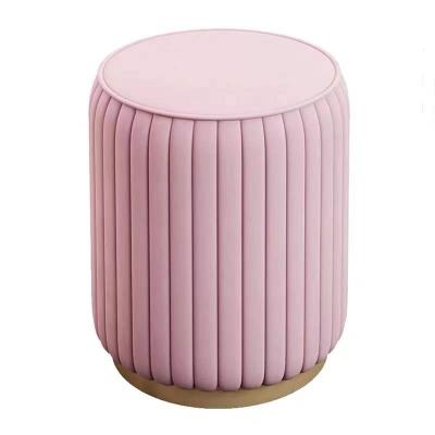 China Removable Cover Design Nordic Elegant American Traditional Leather Fabric Leather Stool Modern Stool for sale