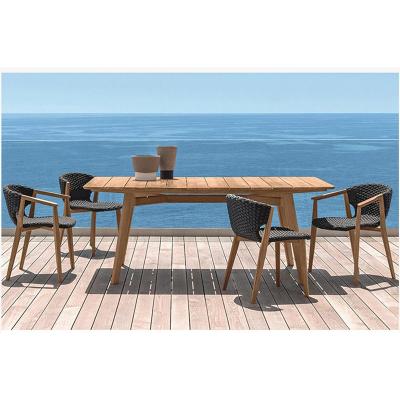 China Large Contemporary Home Waterproof Timber Teakwood Porch Outdoor Furniture Set for sale