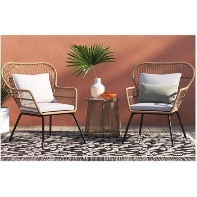 China Balcony Design Contemporary Rattan Patio Garden Furniture Stainless Steel Outdoor Furniture for sale