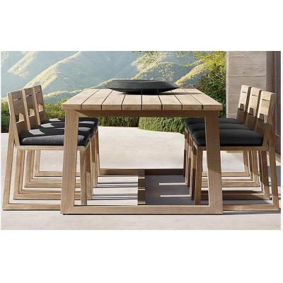 China New Scandinavian Contemporary Europe Style High End Outdoor Furniture Timber Teak Set Outdoor Furniture Dining Set for sale