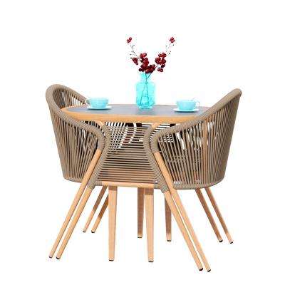 China Contemporary Newcomer Hot All Weather Patio Dining Set Rope Weave Outdoor Furniture for sale