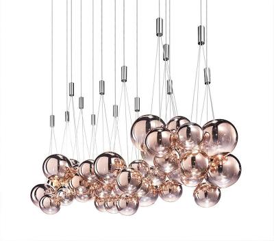 China Mini Shop Lights Personality Modern Creative Bubble Ball Chandelier Glass Ball Lamps for sale