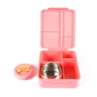 China Thermo Microwavable Lunch Box 304 Stainless Steel Kids Tiffin Bento Lunch Box With Insulated Food Pot for sale