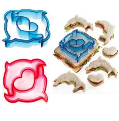 China Interesting Plastic Sandwich Cutter 10 Shapes Viable Wholesale Lunch Set DIY Sandwich and Bread Crust Cutters Mold for Kids for sale