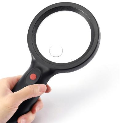 China Handheld Magnifier Glass Light with 18LEDs 5X 15X Magnifier Lens for Reading Magnifier Light for sale