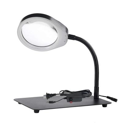 China PDOK Glass Desk Led Lamp Desk Magnifier With Led Light Revealing Magnifier for sale