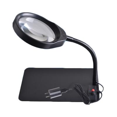 China PD-032C 10X LED Magnifier Glass Desk Lamp for PCB Inspection Repair and Elder Reading Magnifying for sale