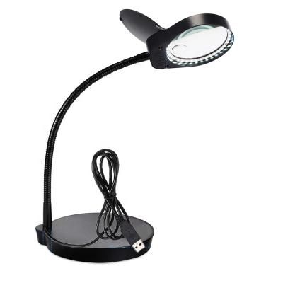 China High quality 38LED table lamp illuminated magnifying glass magnifier lamp for facial beauty dental reading for sale