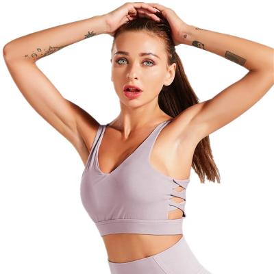 China Breathable Cut Sports Bra Low Moq Sports Bra Purple Sports Bra for sale