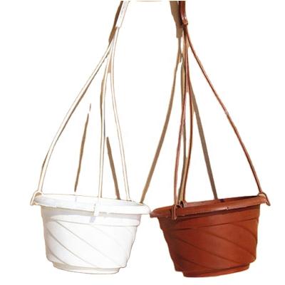 China Modern Hanging Decorative Gardening Plastic Planters Pot Drainage And Saucer Flowerpot for sale