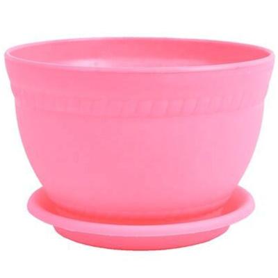 China Modern Colorful Thicken Plastic Resin Planter Pots Indoor Outdoor Round Flower Pot With Saucer for sale