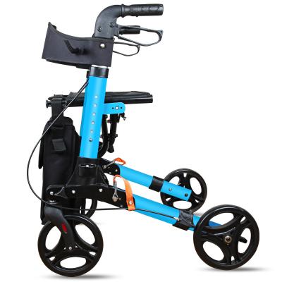 China Latest Arrival Environment Friendly Cheap Four Wheel Aluminum Adjustable Medical Rollators Rollator Walker With Seat for sale