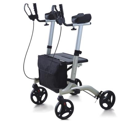 China Manufacturer Comfortable Wholesale Aluminum Alloy Seat Four Wheel Walker Adult Rollator Walker With Seat For Elderly for sale