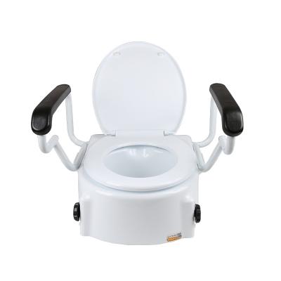 China 2022 Modern Fashionable Rehab Therapy Supplies Portable Elderly Toilet Elevated Armrest Raised Commode Detachable Toilet Seat for sale