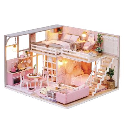 China Blink Dropshipping DIY Dollhouse Model Wooden Toy Furniture 3D Miniature Puzzles Toy Birthday Gift for sale