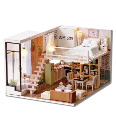 China Blink Kids Toys Diy Dollhouse Assemble Wooden Miniatures 3D Doll House Puzzle Educational Toys For Kids Adults for sale