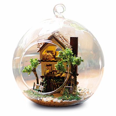 China Creative Model Building Mini Island Forest Dream 3D Single Household Interesting Assembly DIY Blink Dollhouse Bedroom Kit for sale