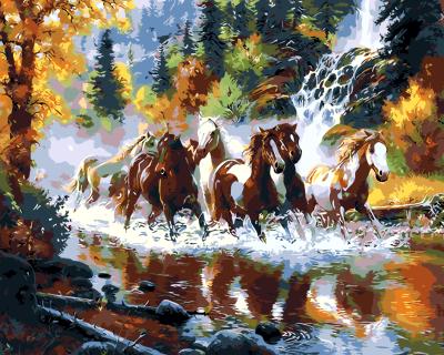 China Abstract Horse Pictures Digital Animal Oil Painting By Numbers New Painting By Numbers For Adults Children Living Room Decoration for sale